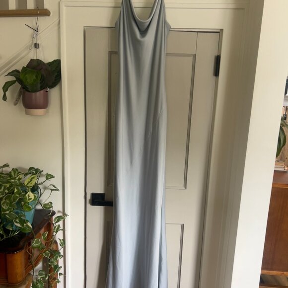 Shona Joy Bias Cowl Slip Maxi Dress Cloud Blue Size 6 - Picture 4 of 8
